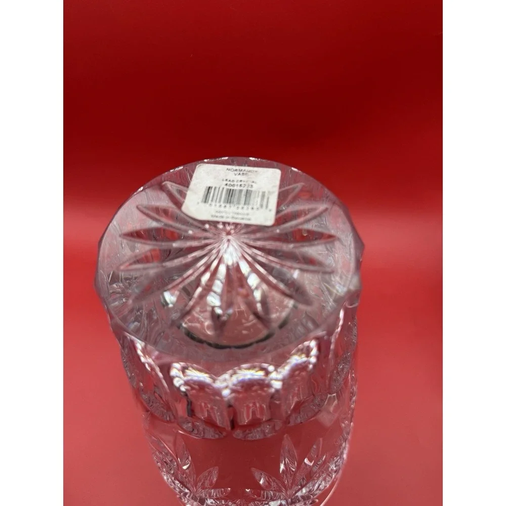 Waterford Normandy Clear Cut Crystal Floral Vase NO Box Slovenia 9.75